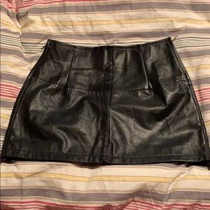 Urban Renewal Black Leather Mini Skirt w/ Zippers